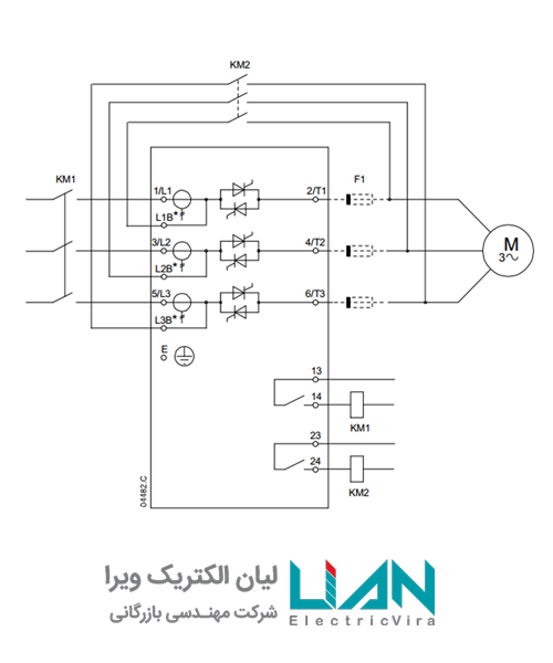 لیان الکتریک ویرا -سافت استارتر -اتصال مستقیم برای یک سافت استارتر بایپس خارجی